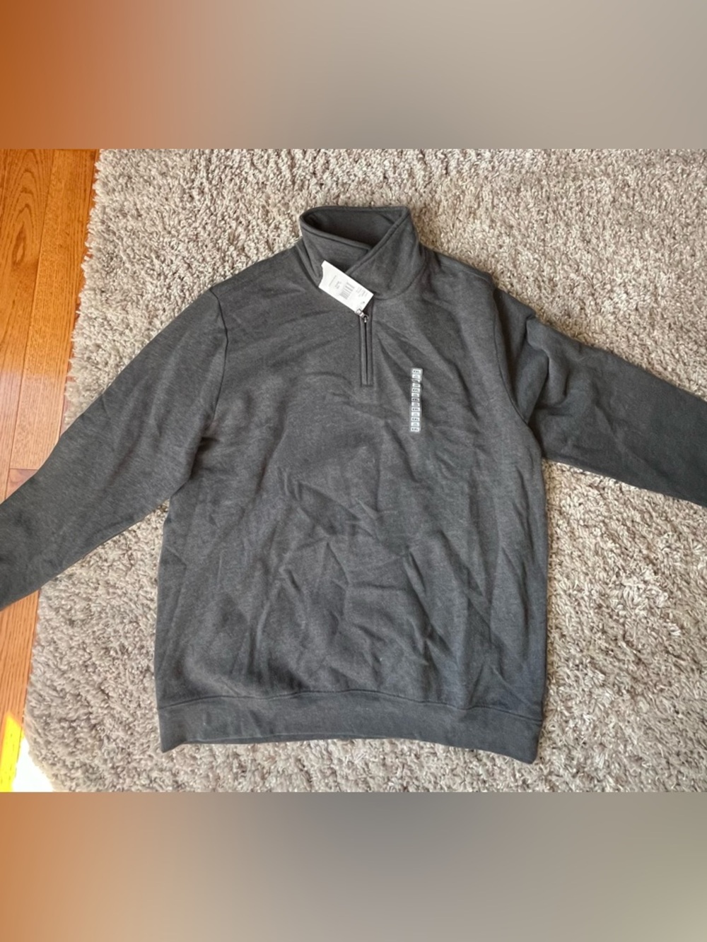 Men's Dark Gray Half-Zip  - Pullover Zip Collar
